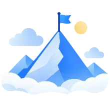 山と旗のイラスト
