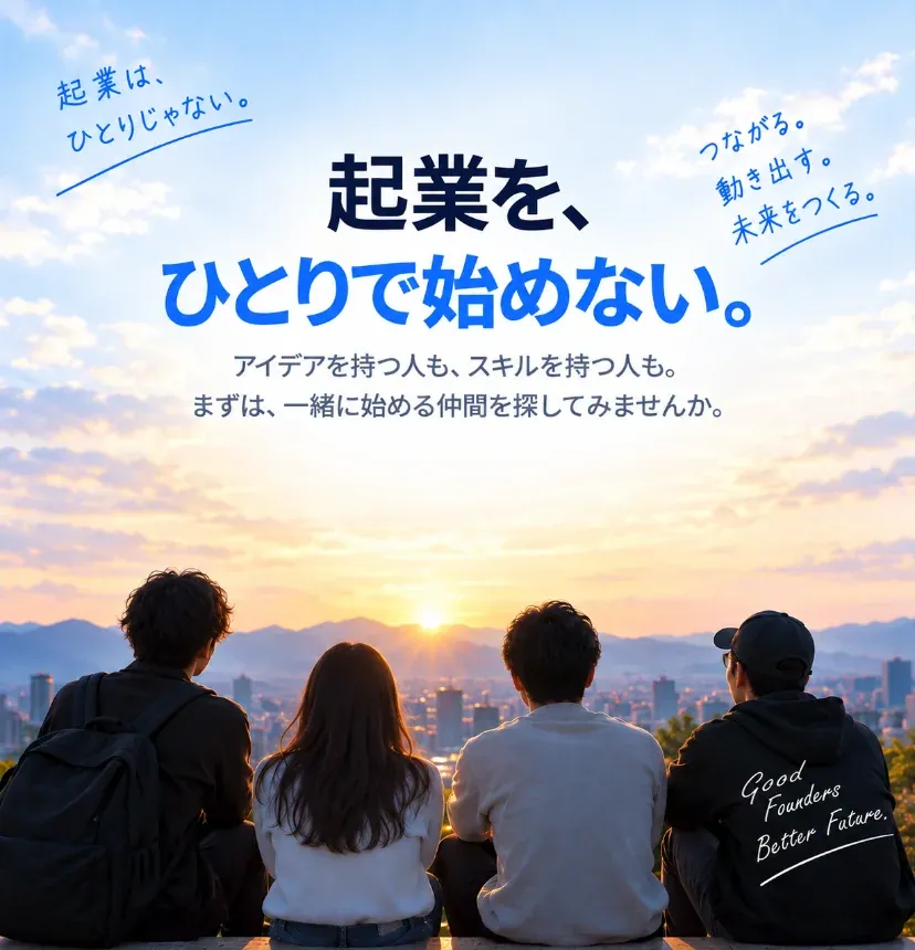 小さな一歩が、大きな未来につながる。起業を、ひとりで始めない。